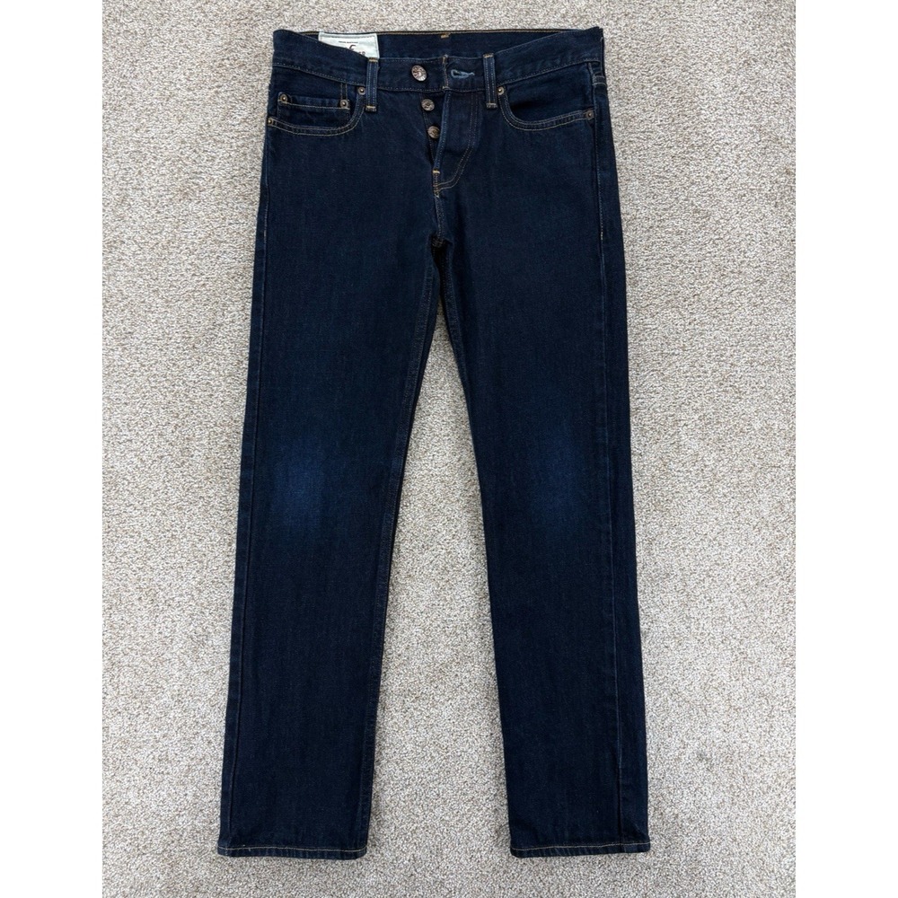 Hollister‎ Slim Straight Jeans Mens 29x30 Blue Dark Wash Cotton Denim Button Fly